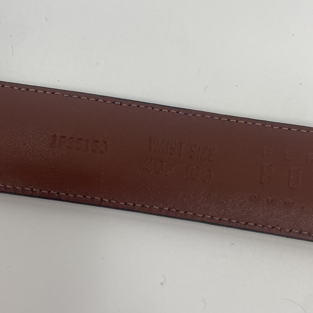 Perry Ellis portfolio dark brown leather belt - Picture 6 of 7